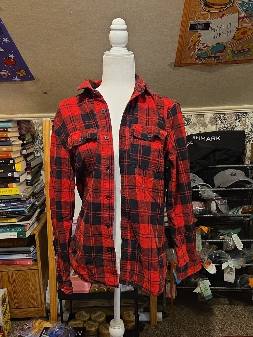 Plaid Button Up Shirt Mens Small